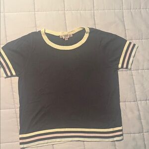 Bonpoint Black Tee with Yellow Accents